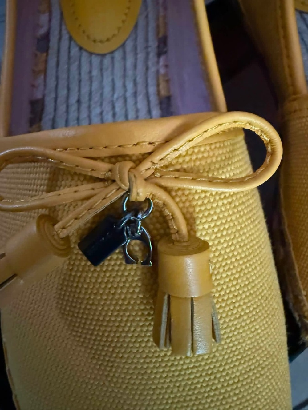Coach Women's Mustard Yellow Canvas Tassel Loafers - Picture 4 of 9
